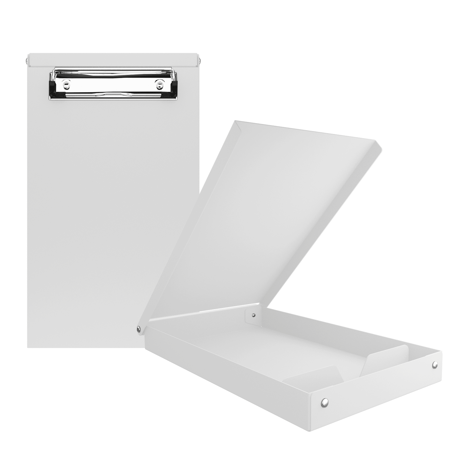 Aluminum Memo Storage Clipboard White